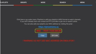 Caricamento MAC Address e playlist su iptvextreme.eu
